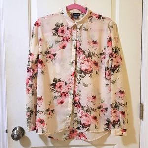 🌿Vintage Floral Button Up